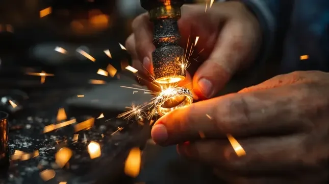 手作银饰打磨过程
