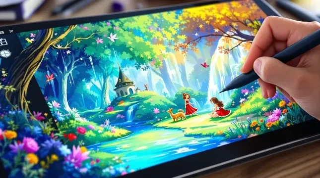 数位板插画绘制过程